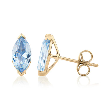 4 Carat Marquise Shape Blue Lab Diamond Stud Earrings