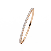 6.09 Carat Pear Shape Diamond Bangle Bracelet In Rose Gold
