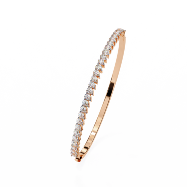 4 Carat Pear Shape Diamond Bangle Bracelet In Rose Gold