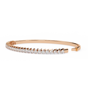 6.09 Carat Pear Shape Diamond Bangle Bracelet In Rose Gold