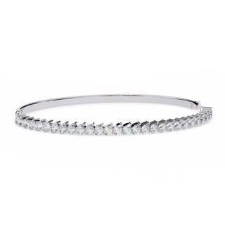 4 Carat Pear Shape Diamond Bangle Bracelet In White Gold