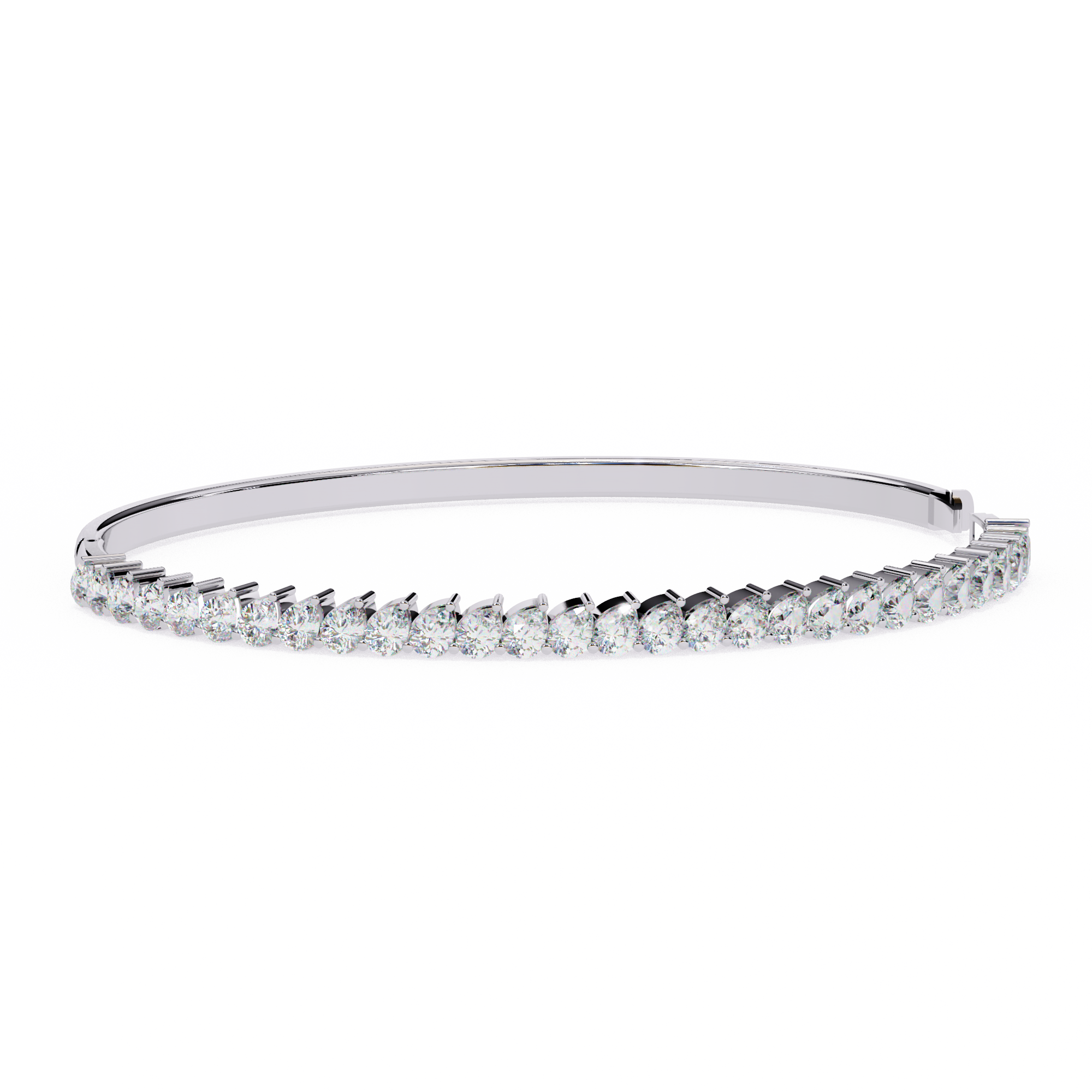 6.09 Carat Pear Shape Diamond Bangle Bracelet In Rose Gold 950 Platinum Natural Diamond