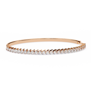 6.09 Carat Pear Shape Diamond Bangle Bracelet In Rose Gold 18K Rose Gold Natural Diamond