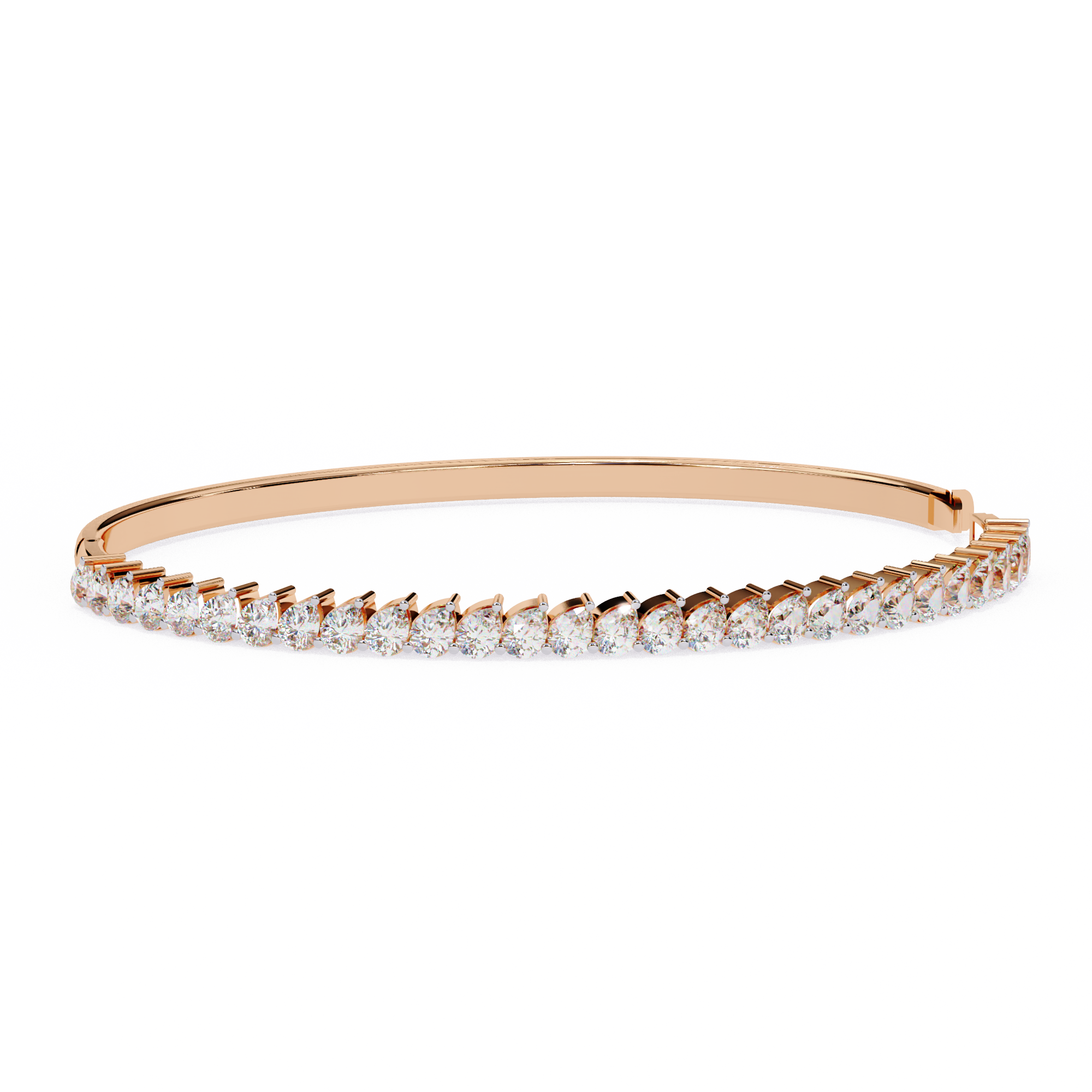 6.09 Carat Pear Shape Diamond Bangle Bracelet In Rose Gold 18K Rose Gold Natural Diamond