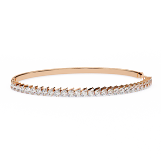 4 Carat Pear Shape Diamond Bangle Bracelet In Rose Gold