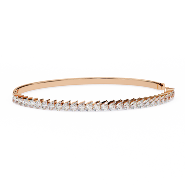 4 Carat Pear Shape Diamond Bangle Bracelet In Rose Gold