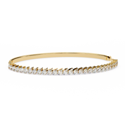 6.09 Carat Pear Shape Diamond Bangle Bracelet In Rose Gold 18K Yellow Gold Natural Diamond