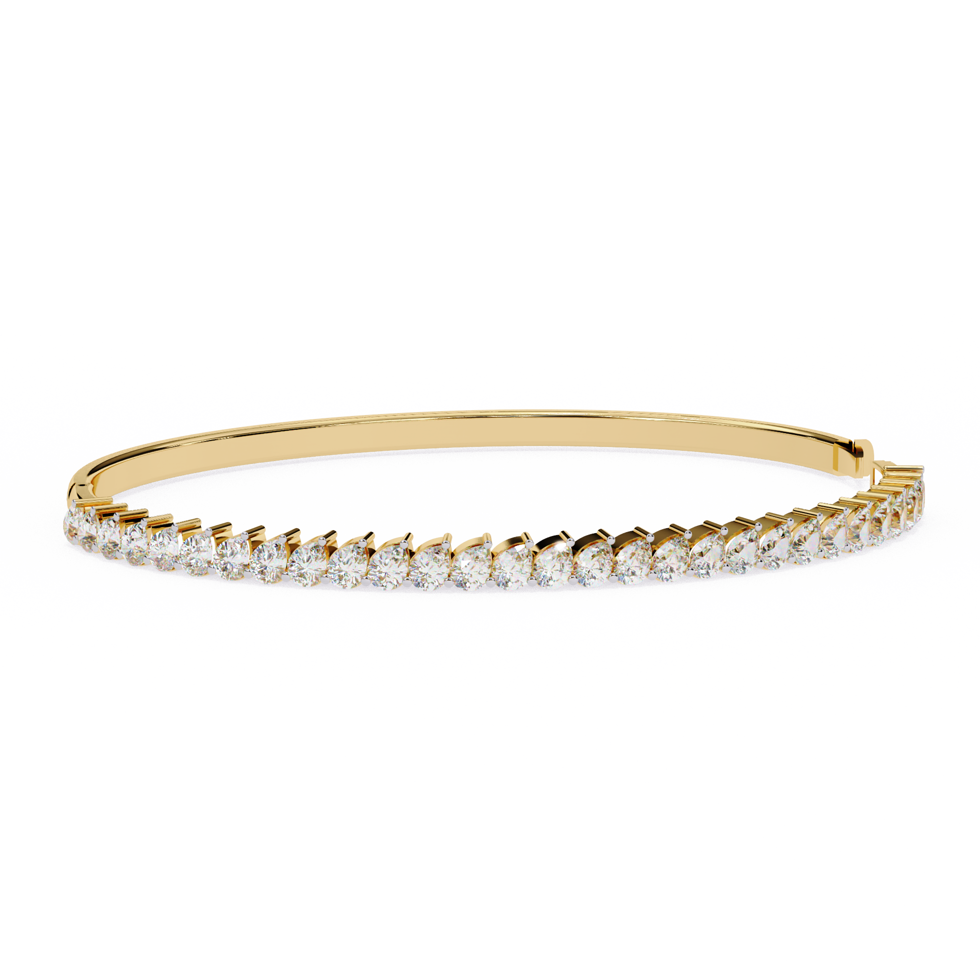 6.09 Carat Pear Shape Diamond Bangle Bracelet In Rose Gold 18K Yellow Gold Natural Diamond
