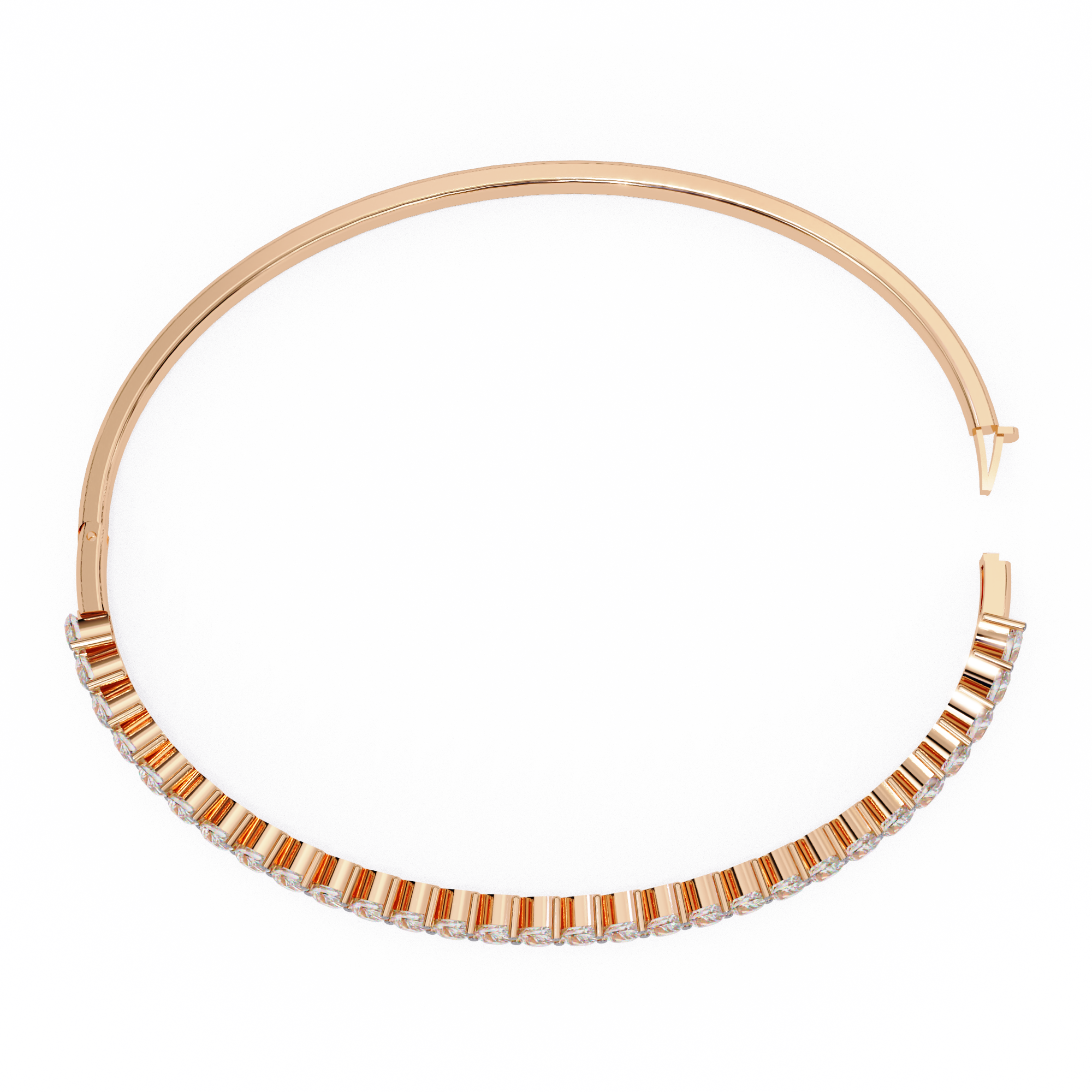 6.09 Carat Pear Shape Diamond Bangle Bracelet In Rose Gold