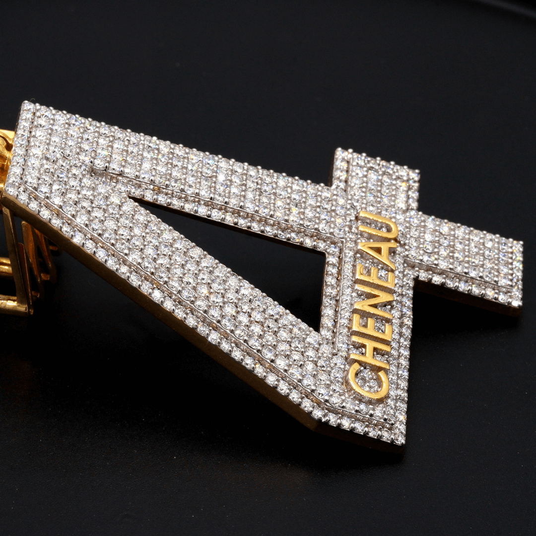 7 Ct Round Cut "4 Number" Hip-hop Lab Diamond Pendant