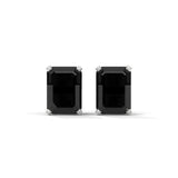 4.20 Ct Emerald Cut Solitaire Black Diamond Earrings