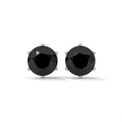 Shop 3.86 Carat Round Cut Prong Set Black Diamond Stud Earrings
