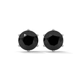 Shop 3.86 Carat Round Cut Prong Set Black Diamond Stud Earrings