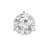 1 Carat Round Shape Prong Setting Diamond Studs In Rose Gold