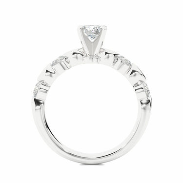 1 Carat 5 Stone Moissanite Ring Crafted in 14K White Gold