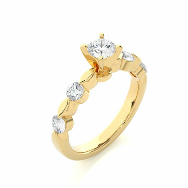 1 Carat 5 Stone Diamond Ring Crafted in Yellow Gold