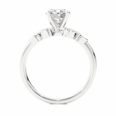 1.20 Carat Round Cut Claw Prong 5 Stone Moissanite Engagement Ring In White Gold