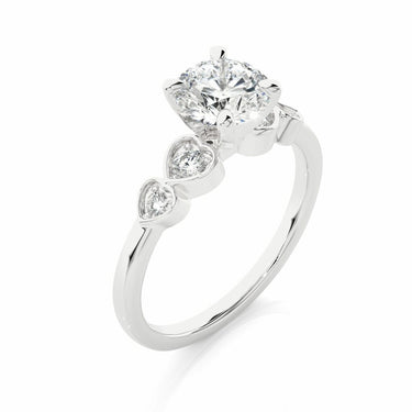 1.20 Carat Round Cut Claw Prong 5 Stone Moissanite Engagement Ring In White Gold