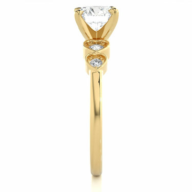 1.20 Carat Round Cut Claw Prong 5 Stone Moissanite Engagement Ring In Yellow Gold 