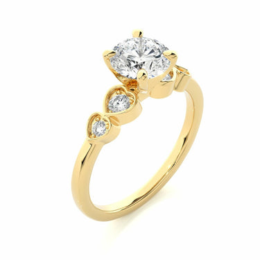 1.20 Carat Round Cut Claw Prong 5 Stone Moissanite Engagement Ring 