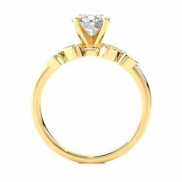 1.20 Carat Round Cut Claw Prong 5 Stone Moissanite Engagement Ring In Yellow Gold 