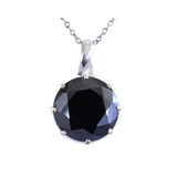 5 Ct Round Cut Solitaire Prong Setting Black Diamond Pendant