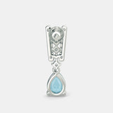 5 Carat Pear Shaped Blue Diamond Dangle Earrings in White Gold