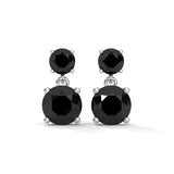 Luxury 5.08 Carat Round Cut Black Diamond Drop Earrings