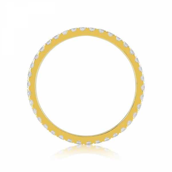 0.80 Carat Round Shape Channel Setting Diamond Eternity Ring In Yellow Gold Eternity Wedding Rings