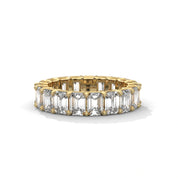 6.38 Ct Emerald Lab Diamond Eternity Band Yellow Gold 18K Yellow Gold Natural Diamond
