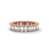 6.38 Ct Emerald Lab Diamond Eternity Band Yellow Gold