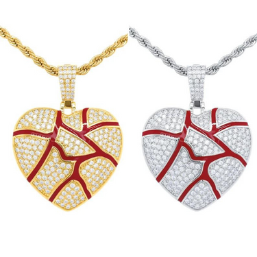 1.4 Carat Diamond Heart Design Pendant in Yellow Gold