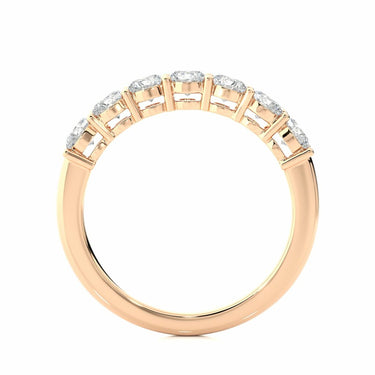 1.15 Ct  Round Cut 7 Stone Diamond Half Eternity Band In Rose Gold