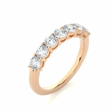 1.15 Ct  Round Cut 7 Stone Diamond Half Eternity Band In Rose Gold