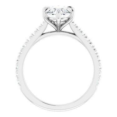 1.50 Ct Oval Cut Cathedral 6 Prong Solitaire Lab Diamond Ring in White Gold