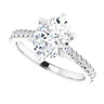 1.50 Ct Oval Cut Cathedral 6 Prong Solitaire Lab Diamond Ring in White Gold