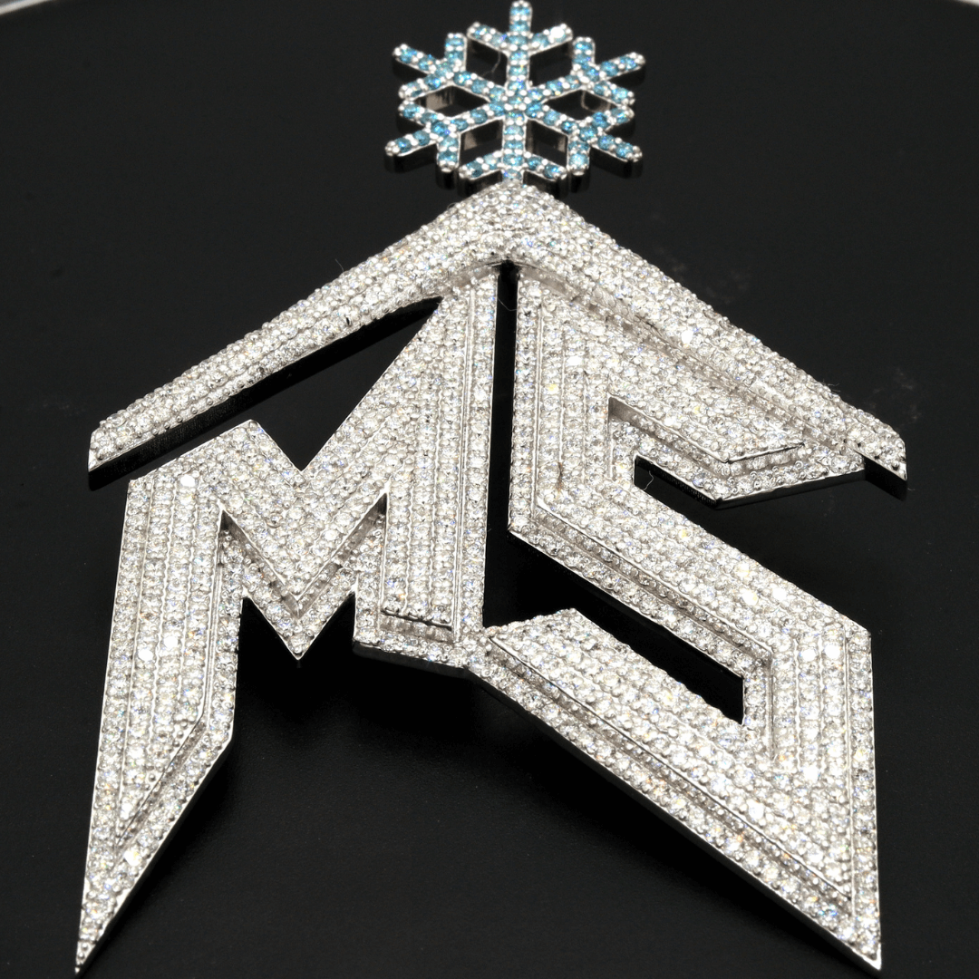 7 Ct Round Cut Pave Set MS Hip-Hop Lab Diamond Pendant Lab Diamond