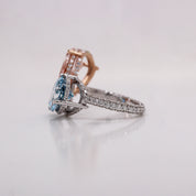 7 Carat Pear Shape Hidden Halo Toi et Moi Lab Diamond Ring Lab Diamond Engagement Rings