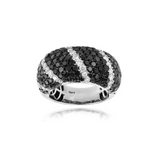 3.55 Ct Round Cut Black And White Diamond Ring In White Gold 