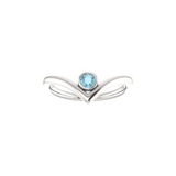 0.50 Carat Round Shape Curved Design Bezel Setting Aquamarine Birthstone Ring 