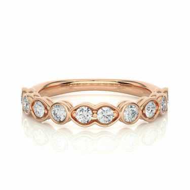 1.30 Carat Bezel Setting Diamond Half Eternity Ring In Rose Gold