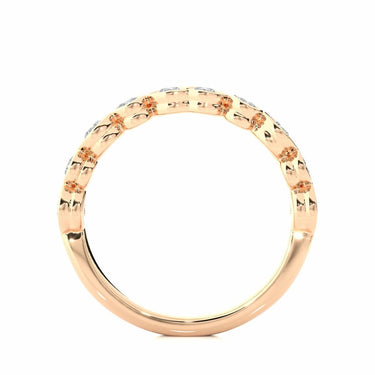 1.30 Carat Bezel Setting Diamond Half Eternity Ring In Rose Gold