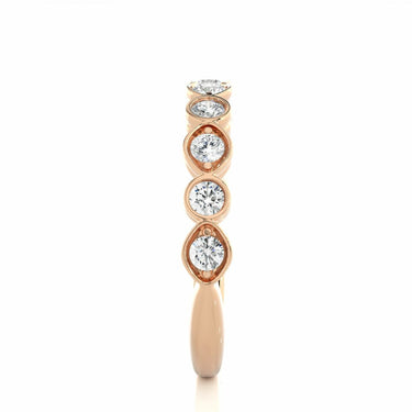 1.30 Carat Bezel Setting Diamond Half Eternity Ring In Rose Gold