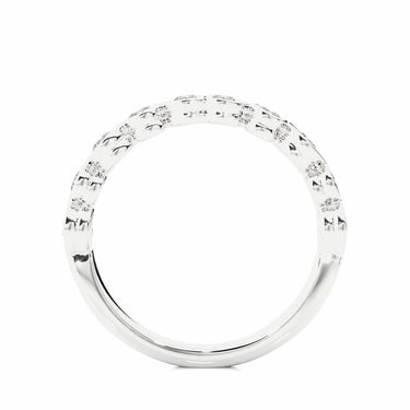 1.30 Carat Round Cut Bezel Setting Lab Diamond Half Eternity Band In White Gold