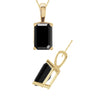 3 Carat Emerald Cut Solitaire Prong Setting Black Diamond Pendant In Yellow Gold 