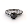 2ct Prong Setting Black Diamond Engagement Ring in Filigree Design