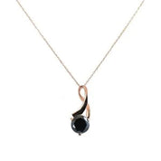 2 Ct Round Cut Diamond Solitaire Black Diamond Pendant