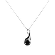 2 Ct Round Cut Diamond Solitaire Black Diamond Pendant