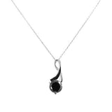 2 Ct Round Cut Diamond Solitaire Black Diamond Pendant