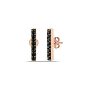 Minimalist 0.40 Ct Round Black Diamond Stud Earrings